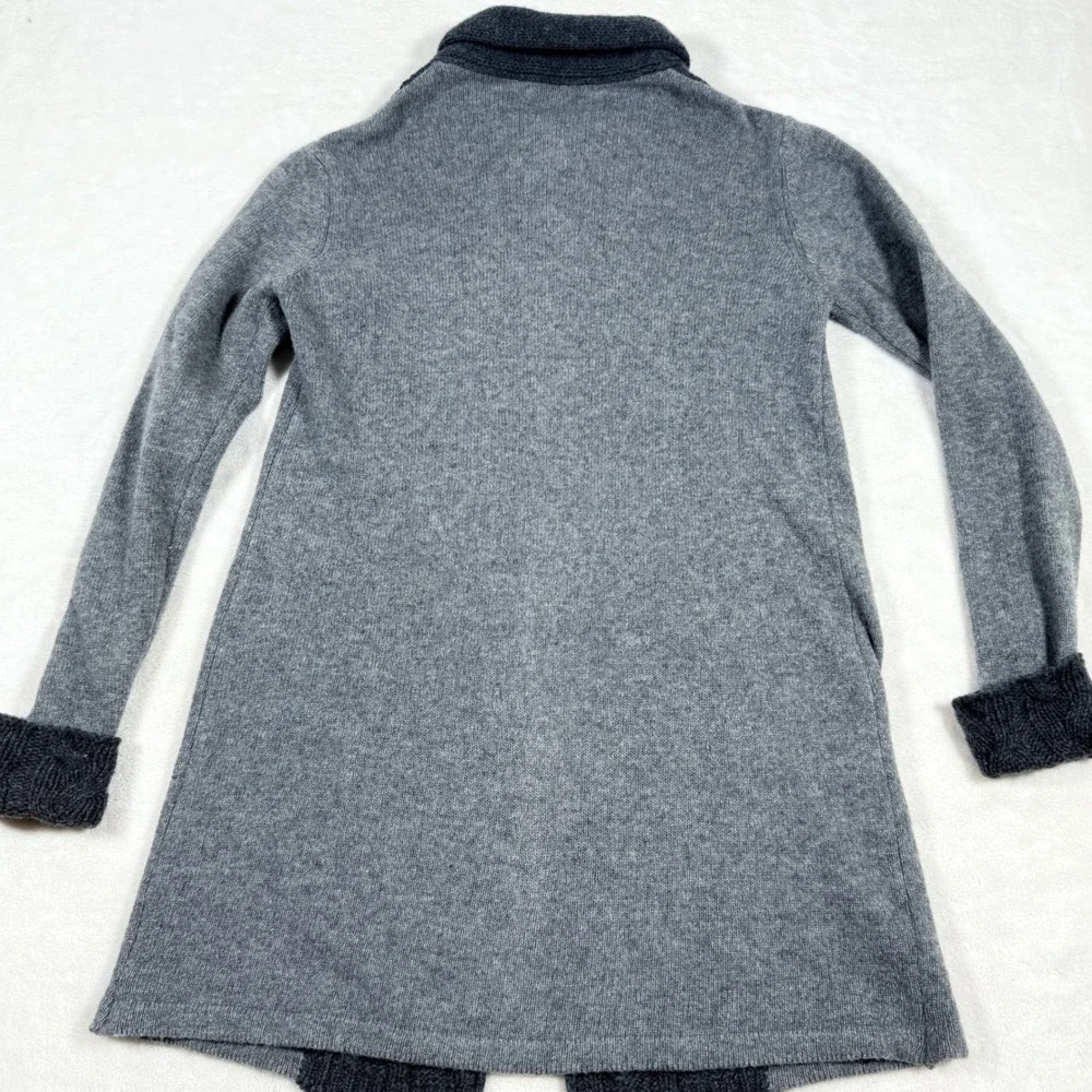 Chiaramente Italy Wool Blend Cable Knit Buckle‎ Cardigan Sweater Grey Womens S